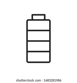 Icono simple de la línea de la batería. Pictograma de trazo. Ilustración vectorial aislada en un fondo blanco. Símbolo de calidad superior. Signo de vector para aplicaciones móviles y sitios web.
