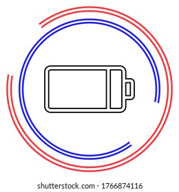 Einfache Batterie. Dünnlinienpiktogramm - bearbeiteter Strich