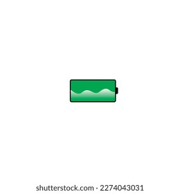 simple battery vector green color with black outline