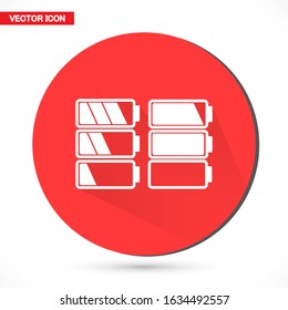 Simple battery vector icons for your needs. vector icons There are multiple bar battery vector icons with suitable colors