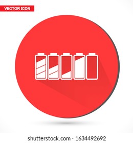 Simple battery vector icons for your needs. vector icons There are multiple bar battery vector icons with suitable colors