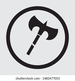 Simple battleaxe flat vector icon