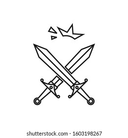Simple battles icon flat design for game RPG user interface