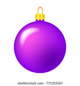 Simple Bauble for christmas tree isolated on white background
