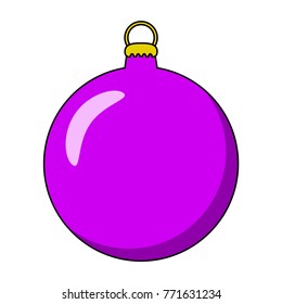 Simple Bauble for christmas tree isolated on white background