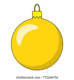 Simple Bauble for christmas tree isolated on white background
