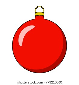 Simple Bauble for christmas tree isolated on white background
