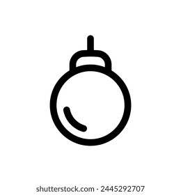 Simple Bauble line icon isolated on a white background