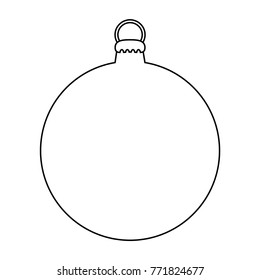 Simple Bauble outline for christmas tree isolated on white background
