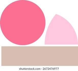 Simple bauhaus geometric shapes in soft pink and beige tones, perfect for minimalist design projects
