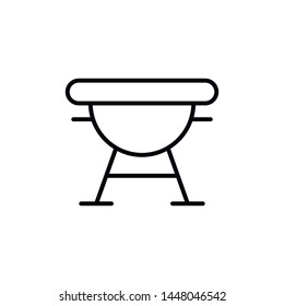 Simple BBQ line icon. Stroke pictogram. Vector illustration isolated on a white background. Premium quality symbols. Vector sign for mobile app and web sites.