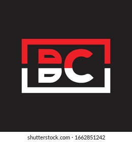 diseño simple de letra BC o logotipo de fuente
