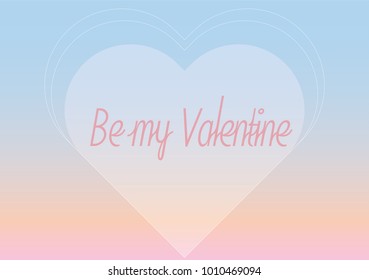 Simple Be My Valentine card with a gradient background