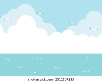 
Simple Beach Background with Sky and Sea