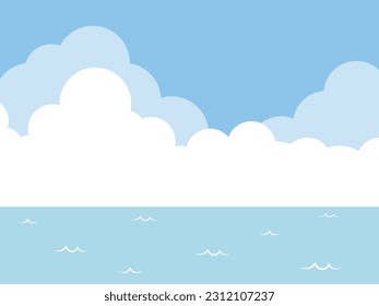 
Simple Beach Background with Sky and Sea