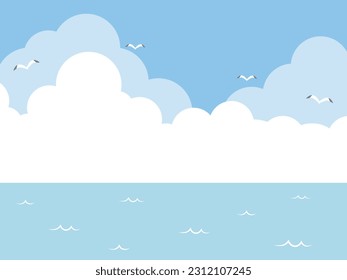 
Simple Beach Background with Sky and Sea
