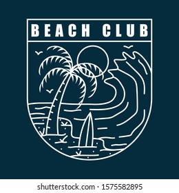 einfache Design-Illustration des Strandschildes