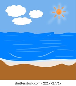 Simple beach design. Vector illustration. 