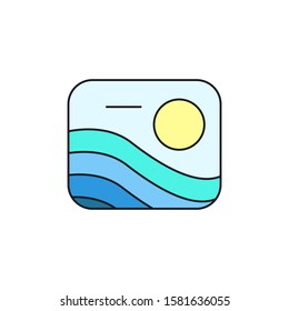 simple beach icon design illustration