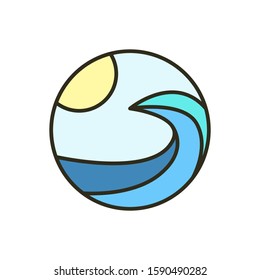 simple beach icon design illustration