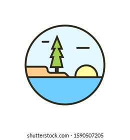 simple beach icon design illustration