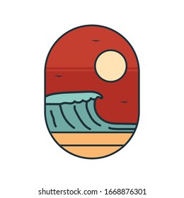 simple beach logo design template