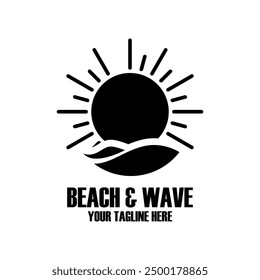 Simple beach logo design vector