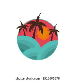 Simple Beach Logo Tamplate Illustration