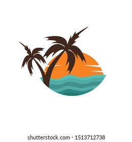 Simple Beach Logo Template Illustration