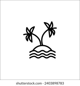 simple beach monoline icond an logo