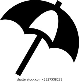 Simple beach parasol vector icon