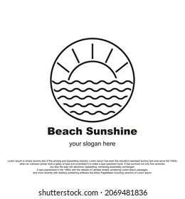 Simple beach sunshine logo for your brand or business