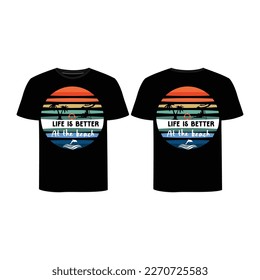 Simple beach t shirt  design template 