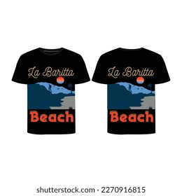 Simple Beach T shirt design template 