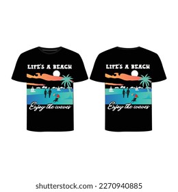Simple beach t shirt design template 