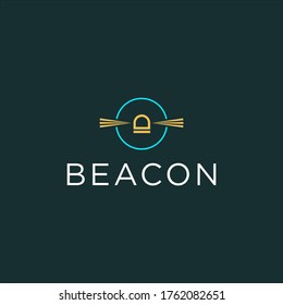 simple beacon lighthouse logo concept vector design illustration