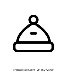 Simple Beanie line icon isolated on a white background