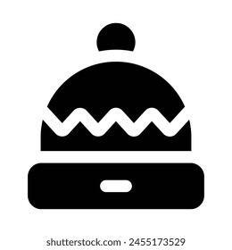 Simple Beanie solid icon. The icon can be used for websites, print templates, presentation templates, illustrations, etc