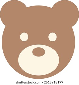 simple bear head icon-1 brown