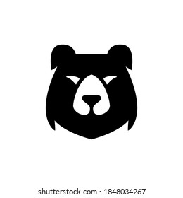 Logotipo de cabeza de oso simple en vector de silueta