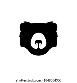 Logotipo de cabeza de oso simple en vector de silueta