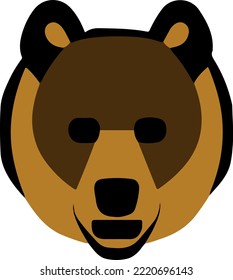 Simple bear head logo in vector.