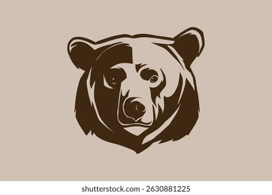 simple bear head silhouette illustration