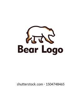 Simple Bear Line Art Logo Design Template