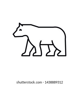 Simple bear line icon. Stroke pictogram. Vector illustration isolated on a white background. Premium quality symbols. Vector sign for mobile app and web sites