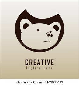 simple bear logo design illustration