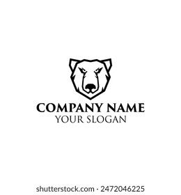 logotipo de oso simple en estilo lineart