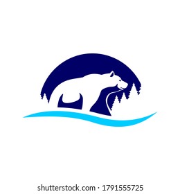 simple bear logo vector template