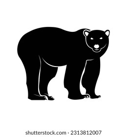 simple and simple bear silhouette vector