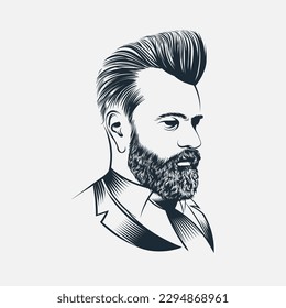 Simple beardman vector gentlemen for commercial logo used eps10